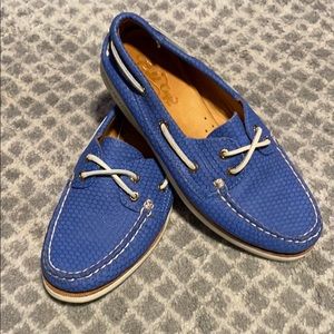 Blue Honeycomb Leather Sperry A/O’s